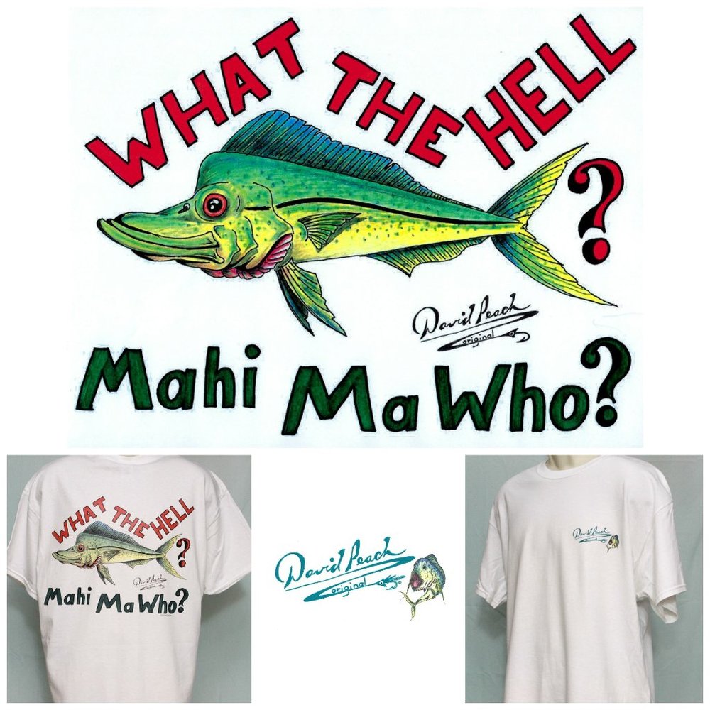 OMG Fishing Mash-UP What Is IT? Mahi Mahi Wahoo MahiWaHOO Fisherman T-Shirt XL